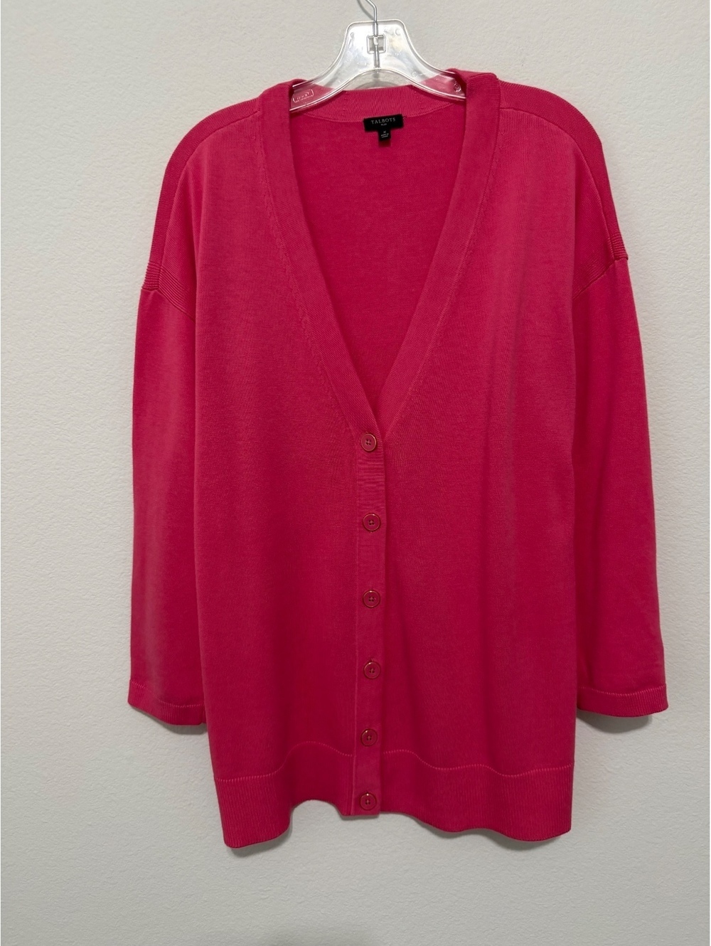 Talbots Cotton Blend Long Sleeve Button Up Cardigan Sweater Size X (0X)